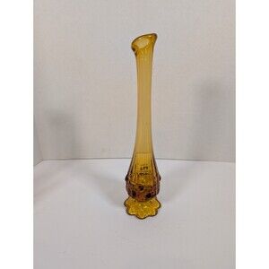 MCM Vase Amber Glass 11.25"